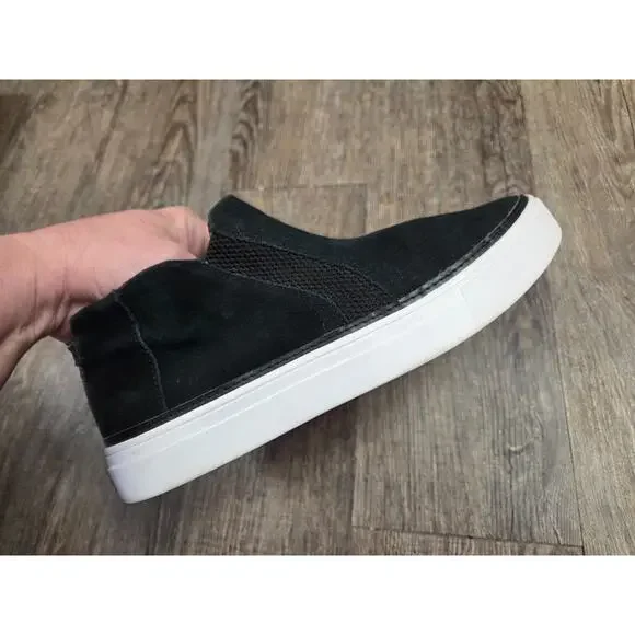Toms Bryce Black Leather Suede Pull On Rounded Toe Low Top Sneakers Shoes 7.5 - Picture 7 of 9